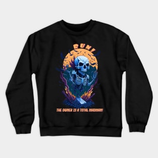 Frightened Skeleton Escaping Madness Crewneck Sweatshirt